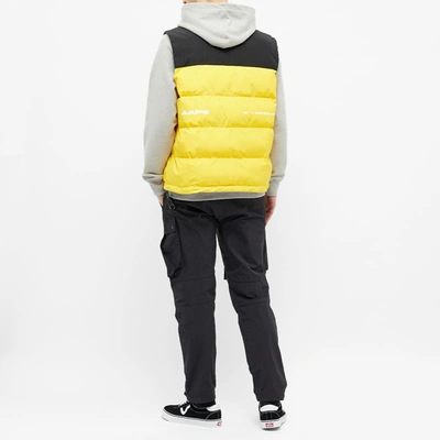 Shop Aape By A Bathing Ape Aape Reversible Thinsulate Vest In Yellow