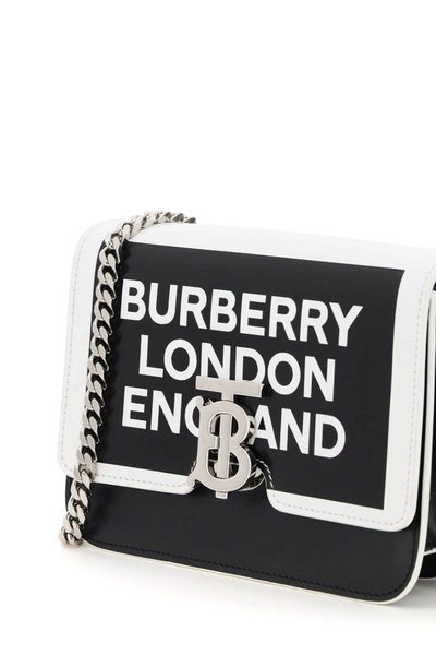 Shop Burberry Crossbody Tb Logo Print Bag In White,black