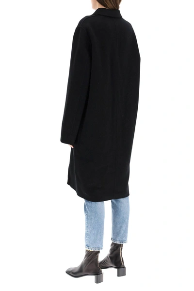 Shop Acne Studios Wool Midi Coat In Black