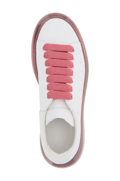 Shop Alexander Mcqueen Oversize Sneakers Glitter Sole In White,pink