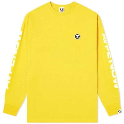 Shop Aape By A Bathing Ape Aape Long Sleeve Logo Arm Tee In Yellow