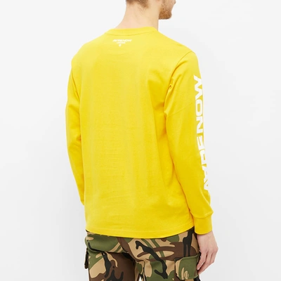 Shop Aape By A Bathing Ape Aape Long Sleeve Logo Arm Tee In Yellow