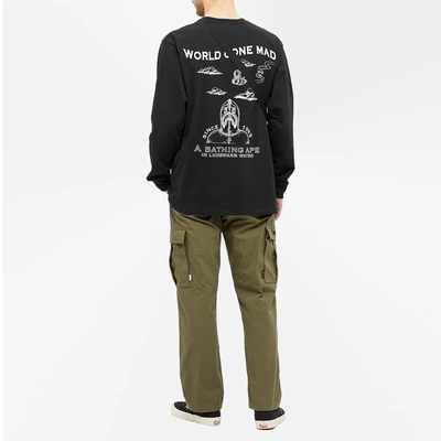 Shop A Bathing Ape Long Sleeve Ink Print Relaxed Tee In Black