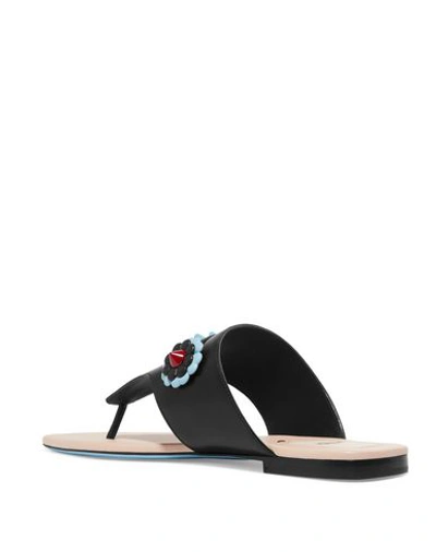 Shop Fendi Toe Strap Sandals In Black