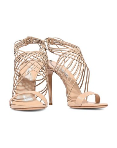 Shop Casadei Sandals In Pale Pink