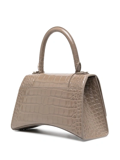 Shop Balenciaga Hourglass S Top-handle Tote Bag In Grey