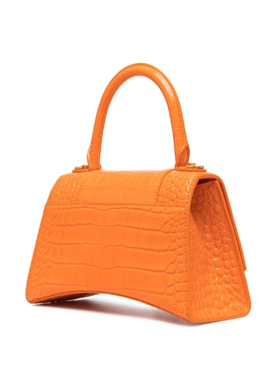 Shop Balenciaga Hourglass Tote Bag In Orange