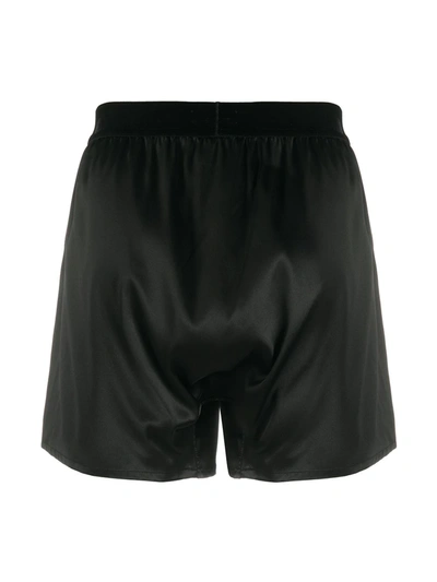 Shop Tom Ford Logo-waistband Silk Boxers In Black