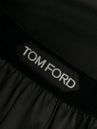 Shop Tom Ford Logo-waistband Silk Boxers In Black