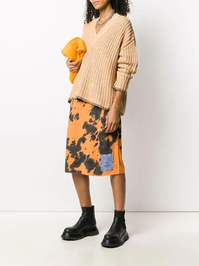 Shop Mcq By Alexander Mcqueen Genesis Patch Tie-dye Skirt In Orange