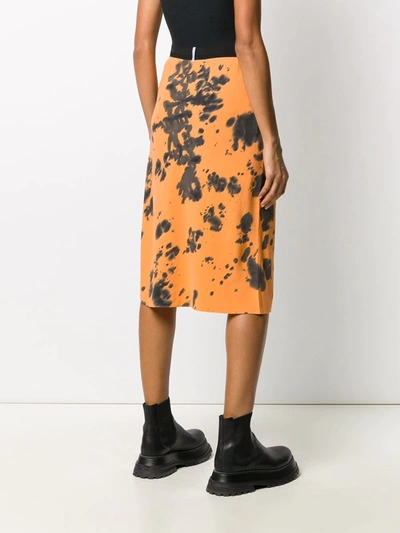 Shop Mcq By Alexander Mcqueen Genesis Patch Tie-dye Skirt In Orange