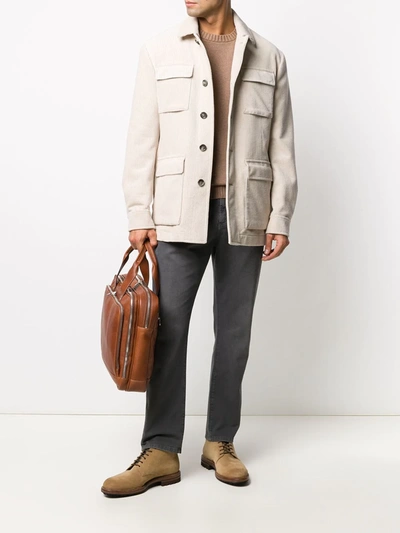 Brunello Cucinelli Knitted Cashmere Jumper In Brown