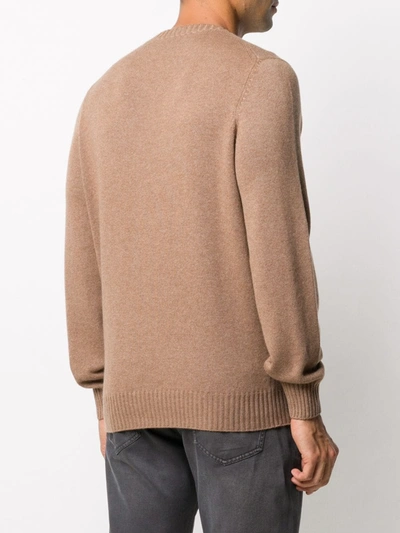 Brunello Cucinelli Knitted Cashmere Jumper In Brown