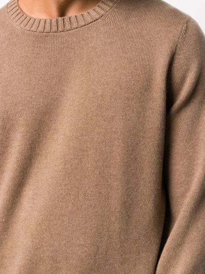 Brunello Cucinelli Knitted Cashmere Jumper In Brown