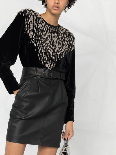 Shop Isabel Marant Gabanoe Beaded Blouse In Black