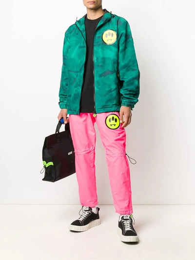 Shop Barrow Smiley-print Hooded Jacket In Green