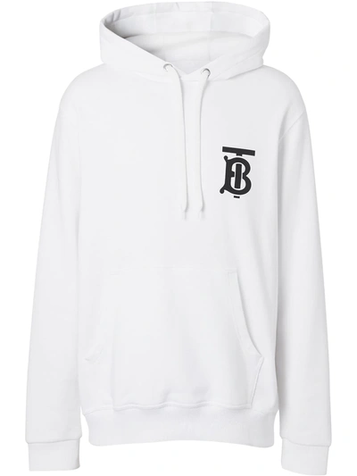 Shop Burberry Monogram-motif Hoodie In White