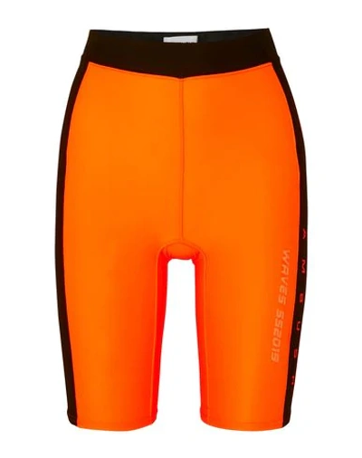 Ambush Printed Two-tone Scuba Shorts In Orange