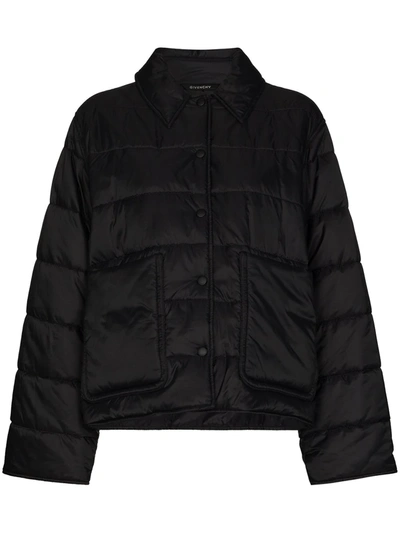 Shop Givenchy Padded Press-stud Jacket In Black