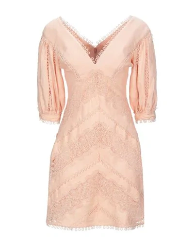 Shop Zimmermann Short Dresses In Pale Pink