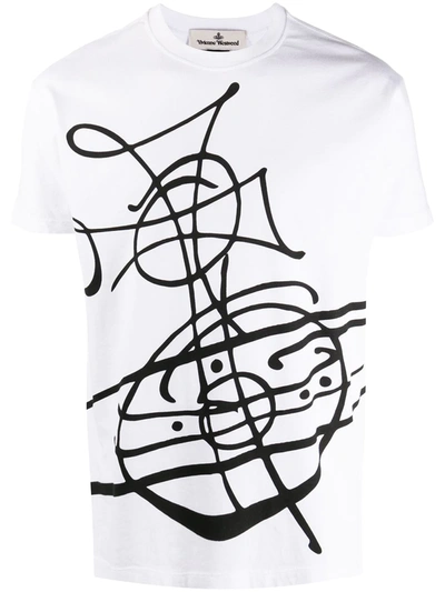 Shop Vivienne Westwood Graphic Logo Print T-shirt In White