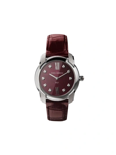 Shop Dolce & Gabbana Dg7 40mm Watch In Red