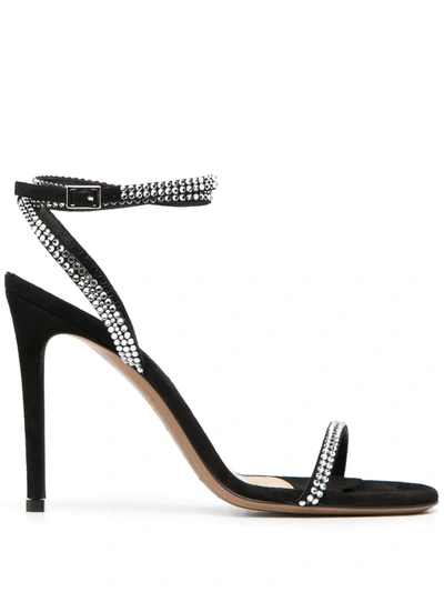 Shop Alexandre Vauthier Gem-embellished Heeled Sandals In Black