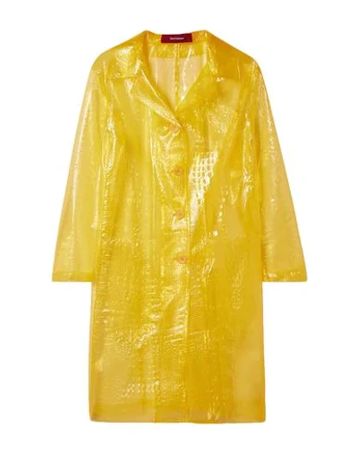 Shop Sies Marjan Woman Overcoat & Trench Coat Yellow Size 2 Polyurethane