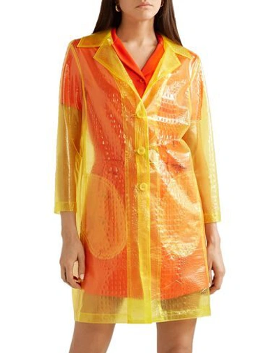 Shop Sies Marjan Woman Overcoat & Trench Coat Yellow Size 2 Polyurethane