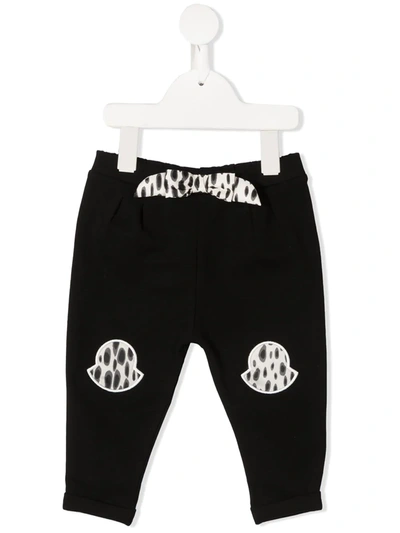 Shop Moncler Embroidered-logo Track Pants In Black