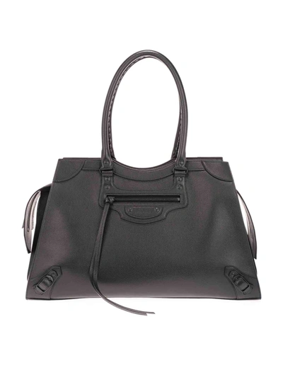 Shop Balenciaga Neo Classic Top Handle Large Bag In Black