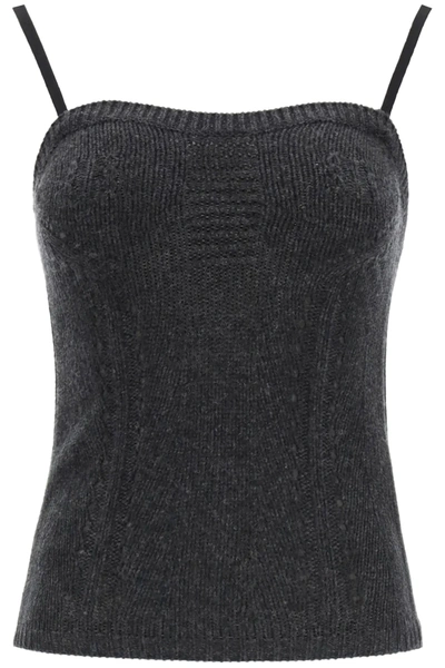 Shop Valentino Cashmere And Wool Top In Grey