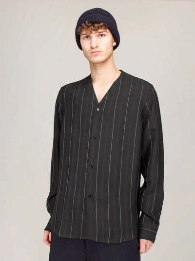 Oamc Spirit Shirt Striped Viscose Black | ModeSens