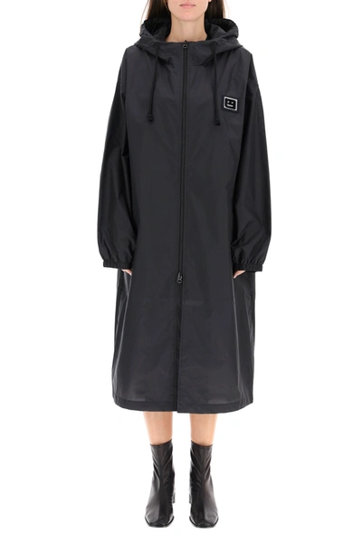 Shop Acne Studios Face Raincoat In Black