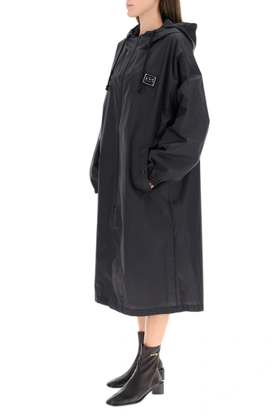 Shop Acne Studios Face Raincoat In Black