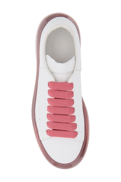 Shop Alexander Mcqueen Oversize Sneakers Glitter Sole In White Quilt Pink