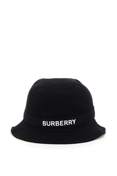 Shop Burberry Logo Bucket Jersey Hat In Black