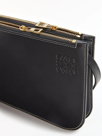 Shop Loewe Gate Double Zip Pouch In Black