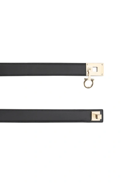 Shop Ferragamo Salvatore  Leather Belt In Nero