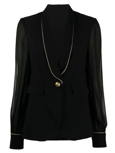 Shop Pinko Long-sleeve Blazer In Black