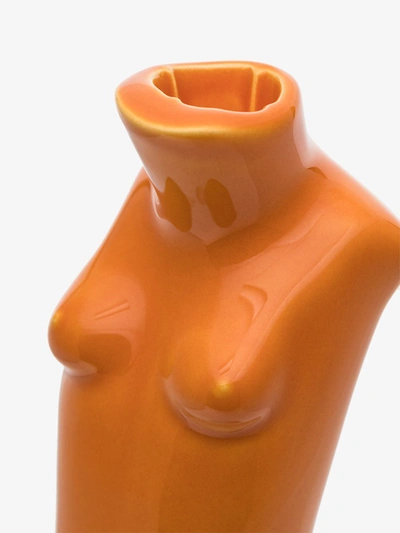 Shop Anissa Kermiche Orange Tit For Tat Tall Earthenware Candlestick