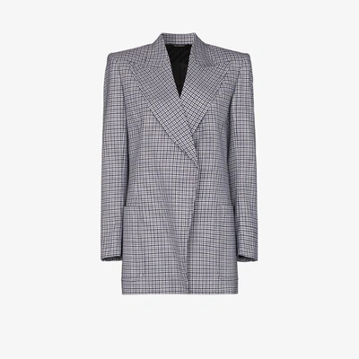 Shop Givenchy Black Houndstooth Double-breasted Wool Blazer