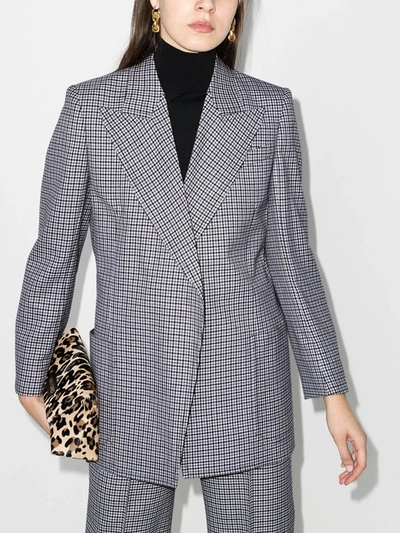 Shop Givenchy Black Houndstooth Double-breasted Wool Blazer
