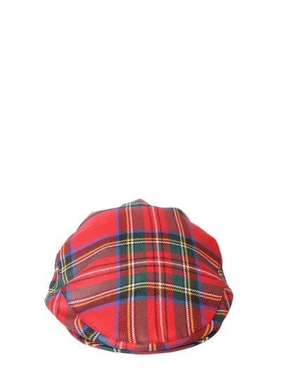 Shop Comme Des Garçons Shirt Cap With Tartan Print In Rosso