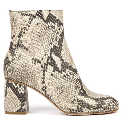 Shop Red Valentino Snakeskin-effect Rock Color Leather Ankle Boots