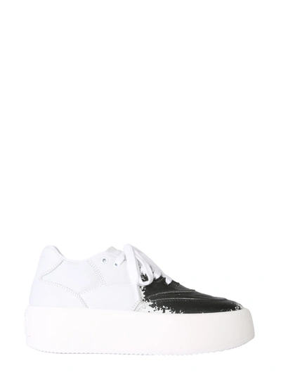 Shop Mm6 Maison Margiela Spray Effect Sneakers In Bianco