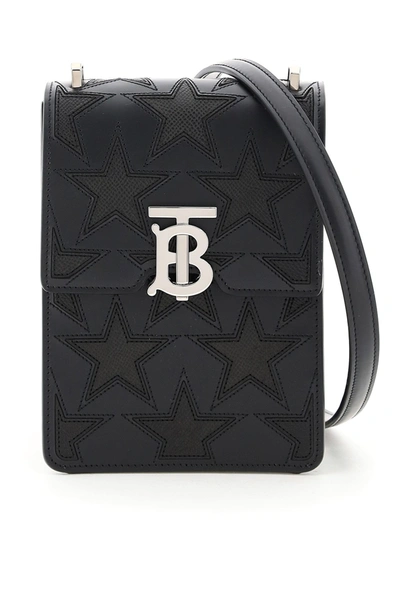 Shop Burberry Small Messenger With Robin Shoulder Strap In Black