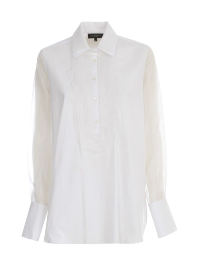 Shop Antonelli Shirt L/s W/plastron In Bianco