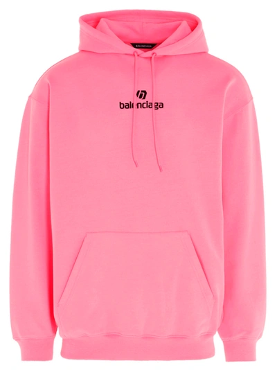 Shop Balenciaga Hoodie In Fuchsia