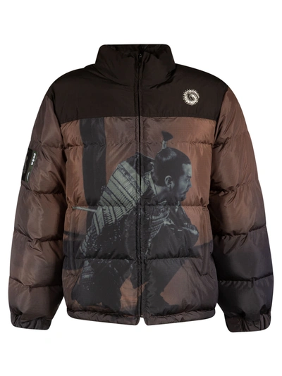 Shop Undercover Printed Padded Jacket In Brown Base